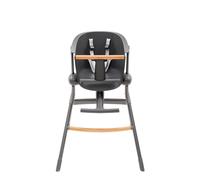 BÉABA, Chaise Haute Up&Down, Made in France, Ergonomique, Evolutive Tablette repas amovible, Réglable 6 hauteurs, Confortable, Design, Matériaux robustes, Dark Grey