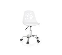 hjh OFFICE Chaise de Bureau pour Enfant Fancy I Fauteuil pivotant sans accoudoirs, Siège à roulettes avec Hauteur réglable, Blanc 742002