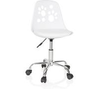 hjh OFFICE Chaise de Bureau pour Enfant Fancy I Fauteuil pivotant sans accoudoirs, Siège à roulettes avec Hauteur réglable, Blanc 742002