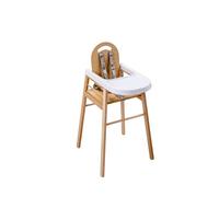 Chaise Haute Fixe Bébé avec Tablette Amovible Lili, Bois Naturel Finition Vernis