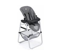 Chaise Haute Inclinable Pour Poupee - Tissu Jean Coeur - Accessoire Repas Poupon