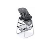 Chaise haute inclinable pour poupee - Tissu Jean Coeur - Accessoire repas poupon