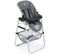 Chaise haute inclinable pour poupee - Tissu Jean Coeur - Accessoire repas poupon