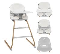LIONELO DALIA 2 w 1 Chaise haute bébé 6-36 mois 15 kg, chaise pour enfants plus âgés jusqu'à 60 kg, harnais 5 points, 2 repose-pieds, plateau, grandit avec l'enfant