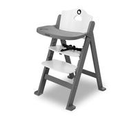LIONELO Floris chaise haute bébé en bois 3 en 1, plateau amovible, de 6 à 36 mois, ceintures de sécurité à 5 points, capacité de charge jusqu'à 15 kg / 40 kg (GREY)