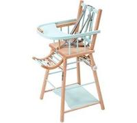 Chaise haute traditionnelle marcel transformable barreaux hybride bois et vert mint TU