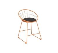 Chaise Haute Petite Chaise de Bar en Fer Simple for Cuisine, Bar, Magasin de thé au Lait, Chaise Haute for la Maison, Multicolore en Option Moderne(Orange)