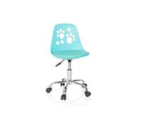 hjh OFFICE Chaise de Bureau pour Enfant Fancy I Fauteuil pivotant sans accoudoirs, Siège à roulettes avec Hauteur réglable, Turquoise 742003