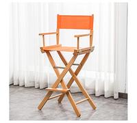 Chaise haute pliante portable en bois massif pour réalisateur de maquillage pour utilisation en extérieur Outil de beauté professionnel avec chaise longue orange