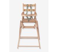 Chaise haute pliante Sarah en hêtre massif naturel TU
