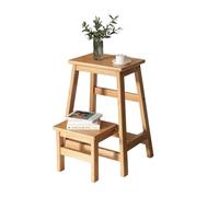 Chaise Haute Pliante, Tabouret Bar, Chaise Haute Cuisine, Double Couche Tabouret Bois, Échelle à Deux Marches, Chaise de Bar pour Chambre à Coucher, Salon, Salle à Manger et Bars(Original wood)