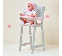 Chaise Haute Poupon Poupée Polka Dots Princess Mobilier En Bois Jeux Td-0098ag