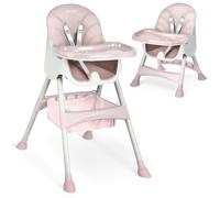 Chaise haute pour bébé Milo avec table rose