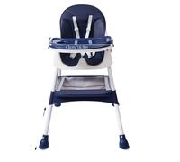 Chaise haute pour bébé, réglable en hauteur, design double coque, BLEU PROFOND