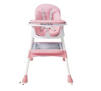 Chaise haute pour bébé, réglable en hauteur, design double coque, rose