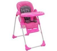 Chaise Haute Pour Bébé Rose Et Gris