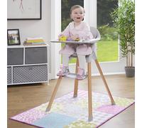 Chaise haute pour enfant - Gris et bois de hêtre
