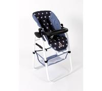 Chaise haute pour poupées bleu étoiles