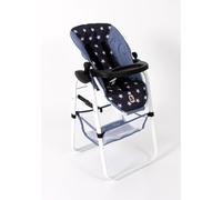 Chaise haute pour poupées bleu étoiles