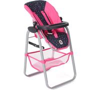 Chaise haute pour poupées rose à pois