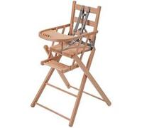 Chaise haute Sarah extra-pliante Vernis Naturel Beige G