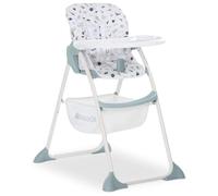 hauck Chaise Haute Bébé Pliable et Légère Sit N Fold dès 6 Mois jusqu’à 15 kg, avec Tablette Repas Amovible, Dossier Réglable à Une Main, Grand Panier de Rangement - Space Blanc