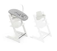 Chaise haute Stokke Tripp Trapp (Blanc) avec Newborn Set & Baby Set 2 (Blanc) - Design sûr, ajustable et ergonomique