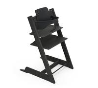 Chaise haute Stokke Tripp Trapp, Chêne Noir - Comprend la chaise + le Baby Set 2 pour les enfants de 6 à 36 mois - Ajustable, ergonomique et facile à nettoyer