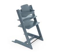 Chaise haute Stokke Tripp Trapp, Fjord Blue - Comprend la chaise + le Baby Set 2 pour les enfants de 6 à 36 mois - Ajustable, ergonomique et facile à nettoyer