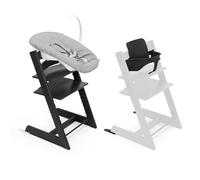 Chaise haute Stokke Tripp Trapp (Noir) avec Newborn Set & Baby Set 2 (Noir) - Design sûr, ajustable et ergonomique