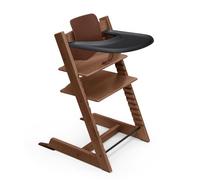 Chaise haute Stokke Tripp Trapp (Warm Brown) avec le plateau Stokke (Black) - Comprend la chaise + le Baby Set 2 pour les enfants de 6 à 36 mois - Ajustable, ergonomique et facile à nettoyer