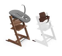 Chaise haute Stokke Tripp Trapp (Warm Brown) avec Newborn Set (Anthracite) & Baby Set 2 (Warm Brown) - Design ajustable, ergonomique et sécuritaire