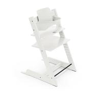 Chaise haute Stokke Tripp Trapp, White - Comprend la chaise + le Baby Set 2 pour les enfants de 6 à 36 mois - Ajustable, ergonomique et facile à nettoyer