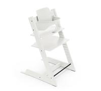 Chaise haute Stokke Tripp Trapp, White - Comprend la chaise + le Baby Set 2 pour les enfants de 6 à 36 mois - Ajustable, ergonomique et facile à nettoyer
