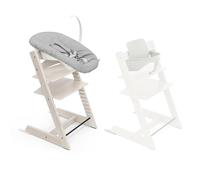 Chaise haute Stokke Tripp Trapp, Whitewash/White (comprend la chaise et le kit bébé2) avec kit bébé - Design sûr, ajustable et ergonomique