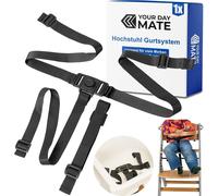 Chaise Haute Système De Ceinture 3 Points,1 Set,Compatible Avec Bebeconfort,Ikea,Kinderkraft,Safety 1st,Et Bien D'autres,En Noir,Avec Sangle D'entrejambe
