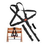 Chaise haute système de harnais 5 points, 1 set, compatible avec Hauck Alpha Beta, Stokke Tripp Trapp, Roba, et bien d'autres, en noir, avec sangle d'entrejambe
