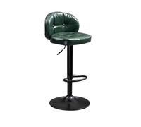 Chaise Haute Tabouret de Bar en Fer Tendance avec Dossier Simple et Haut Tabouret de Bar pivotant Moderne(Green)