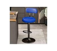 Chaise Haute Tabouret de Bar pivotant Multifonctionnel de 61 à 81 cm, Chaise de Bar à Dossier Haut Moderne(Blue)