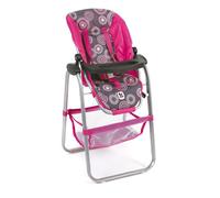 Chaise haute ton fuchsia avec motifs pou