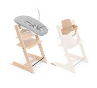 Chaise haute Stokke Tripp Trapp (Naturel) avec Newborn Set & Baby Set 2 (Naturel) - Design sûr, ajustable et ergonomique