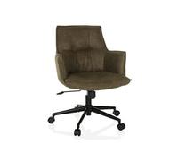 hjh Living Siège de bureau SOLAO LIFE rembourré pivotant réglable en hauteur tissu vert