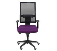 Chaise Horna Synchro 5 positions tissu Pourpre Maille Noir Base pyramidale noire Accoudoir 1D Sans appui-tête Roulettes pour moquette