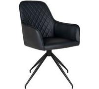 Chaise de salle à manger pivotante en cuir synthétique noir avec pieds noirs House Nordic