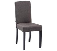 Chaise INA revêtement en Tissu avec piétement en Bois pour Une Hauteur d'assise de 47 cm avec Dossier rembourré pour Plus de Confort, Desig, Couleur:Gris foncé, Couleur du Cadre:Noir