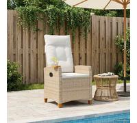 vidaXL Chaise inclinable avec Plateau à thé 62 x 64 x 112 cm polyrotin, Fauteuil de Jardin Moderne, inclinable, Chaise extérieure Confortable, Lounge en rotin, mobilier pour se détendre