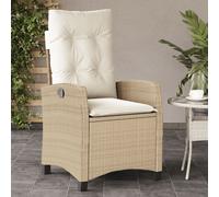 Chaise Inclinable de Jardin Coussins Siège Gris Clair Résine Tressée vidaXL