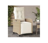 Chaise Inclinable de Jardin Coussins Siège Gris Clair Résine Tressée vidaXL