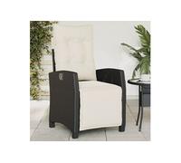 Chaise inclinable de jardin et repose pied noir résine tressée