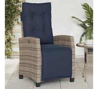 Chaise Inclinable de Jardin et Repose-pied Siège Gris Résine Tressée vidaXL